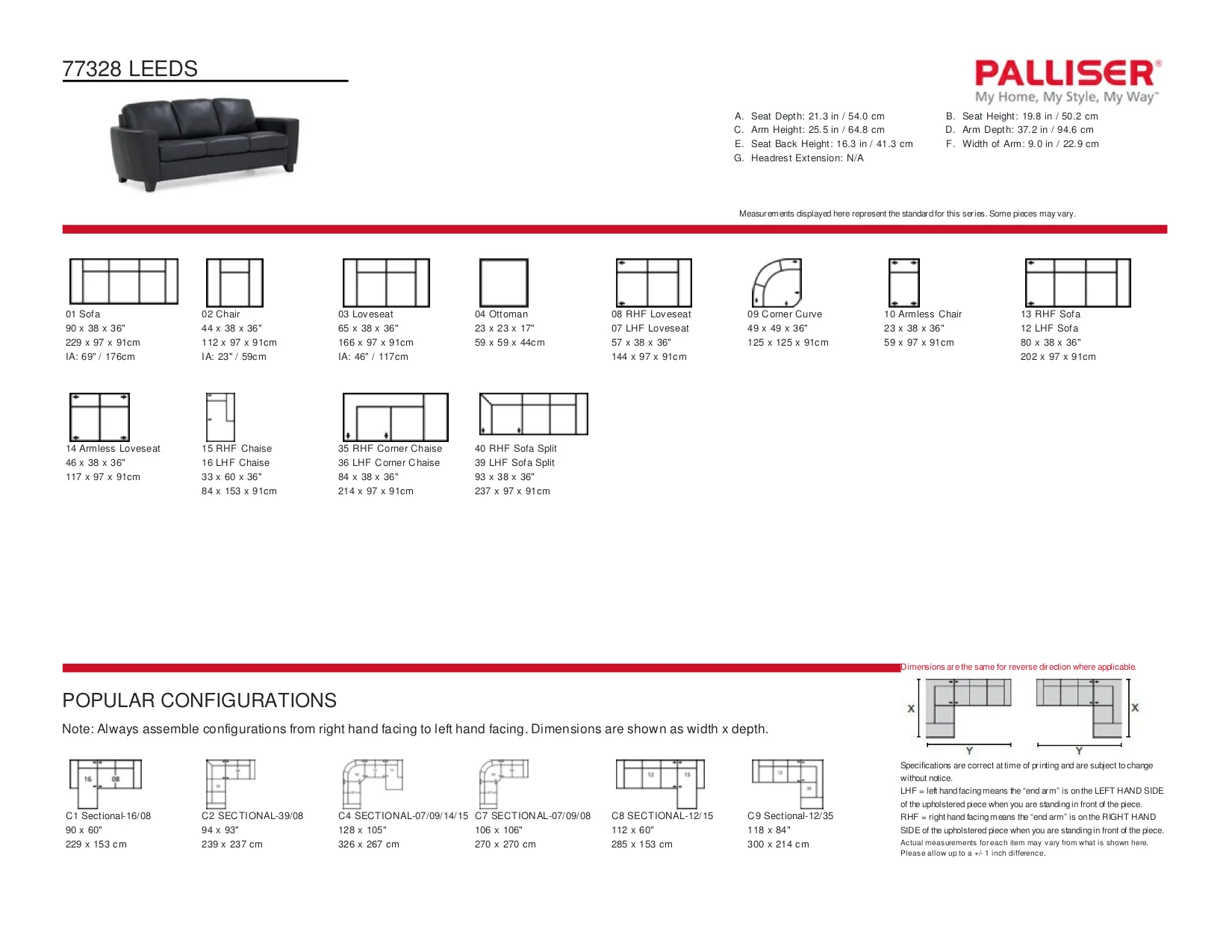 Palliser Leeds Sectional - Image 20